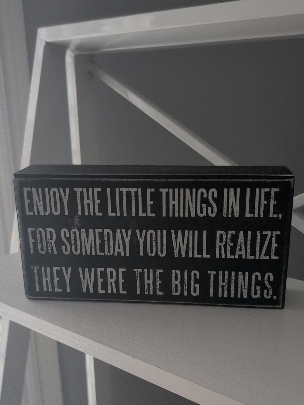 Inspirational Black Wooden Sign - Enjoy The Little Things